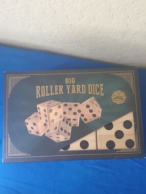 Big Roller Yard Dice Set - Jumbo Wooden Dice (5-Piece) Outdoor Lawn Game